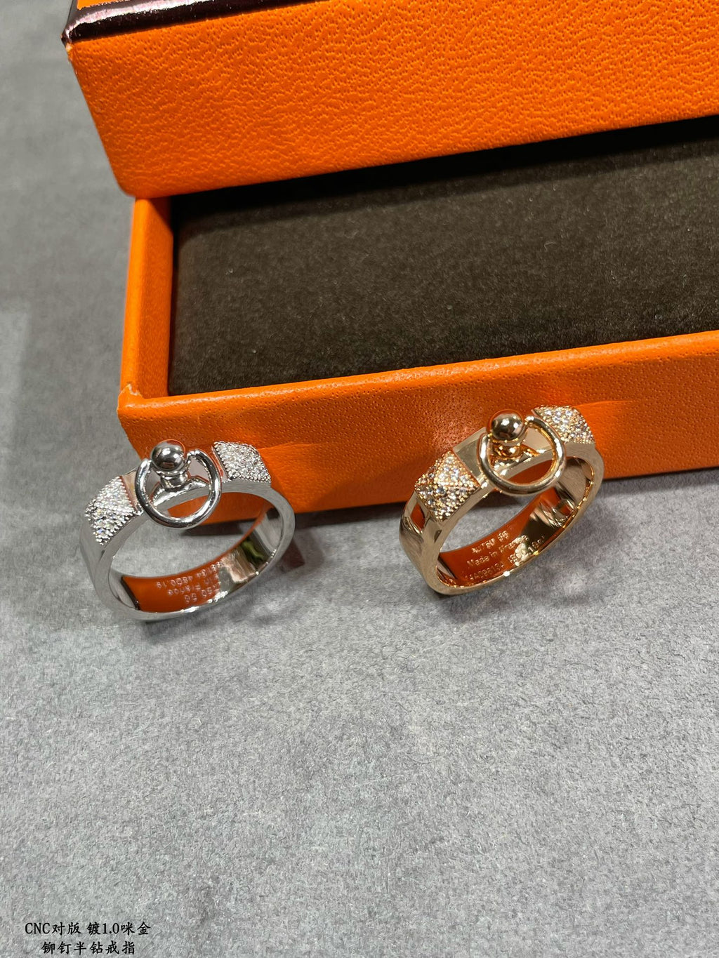Hermes Collier De Chien Lock Diamonds 18K Gold Ring