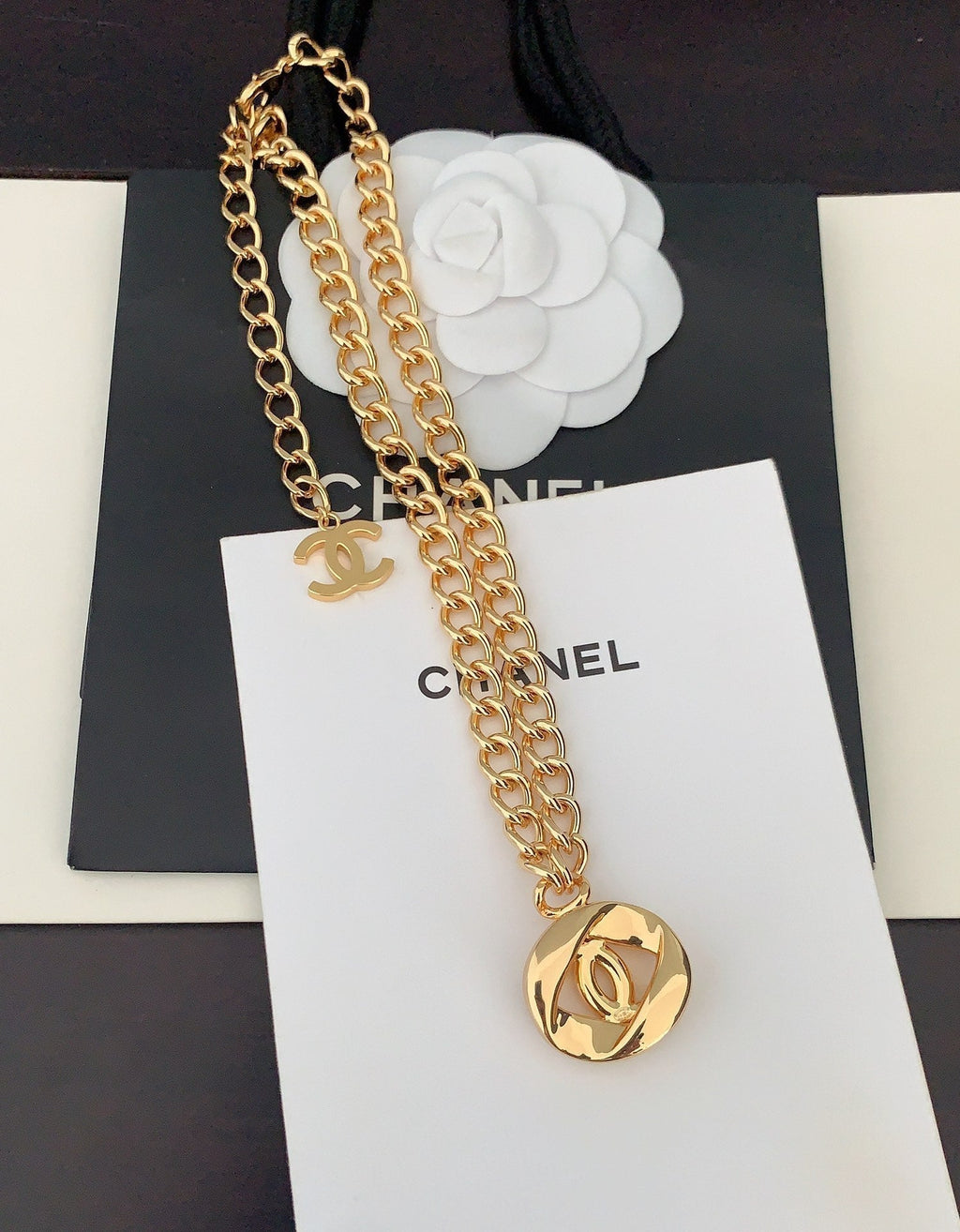 Chanel Diamond Chain 18K Gold Necklace