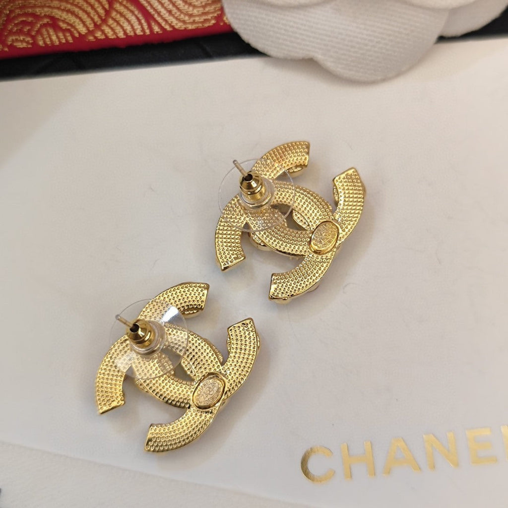 Chanel Multi-Color Crystals 18K Gold Earrings