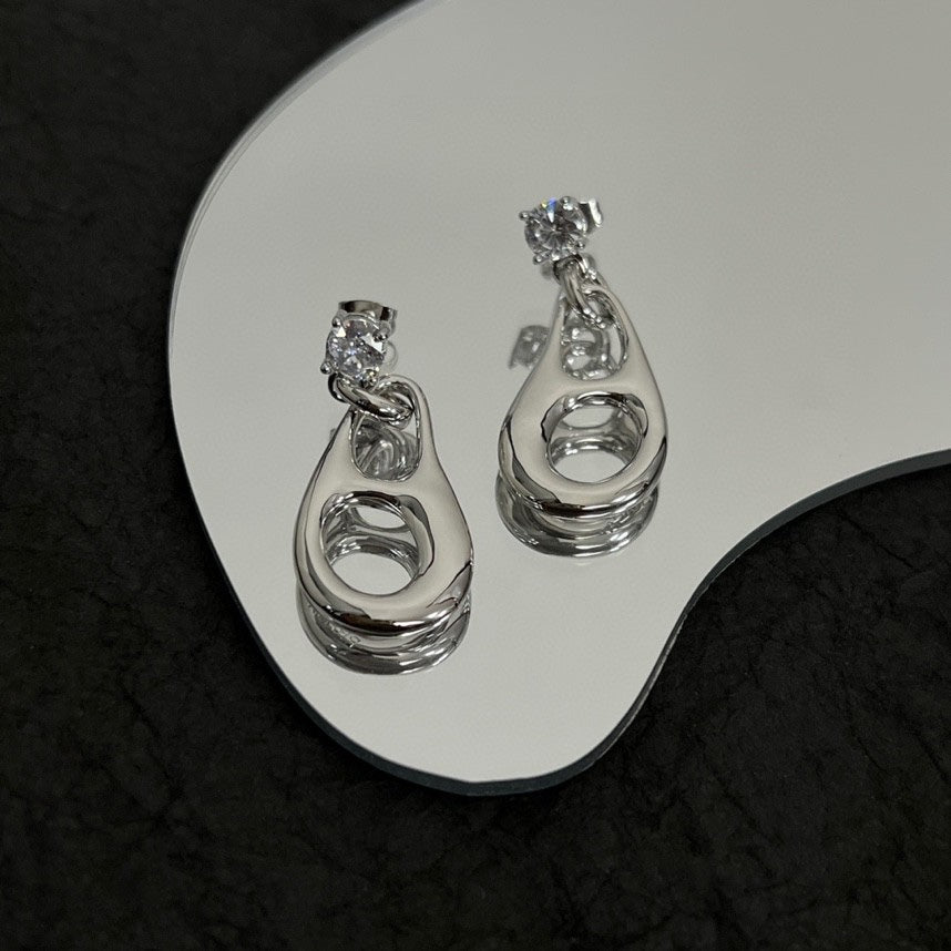 Prada Inverted Triangle 18K Gold Earrings