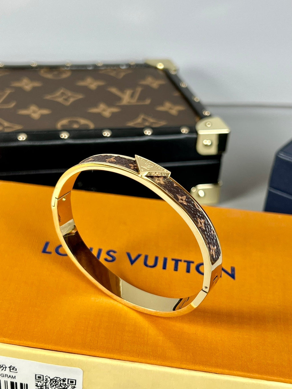 Louis Vuitton Vintage Leather 18K Gold Bracelet