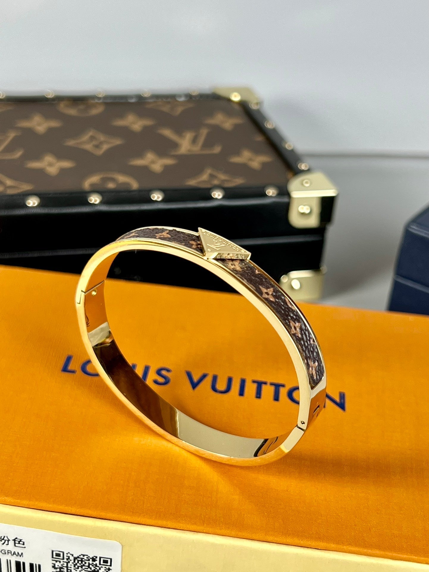 Louis Vuitton Vintage Leather 18K Gold Bracelet