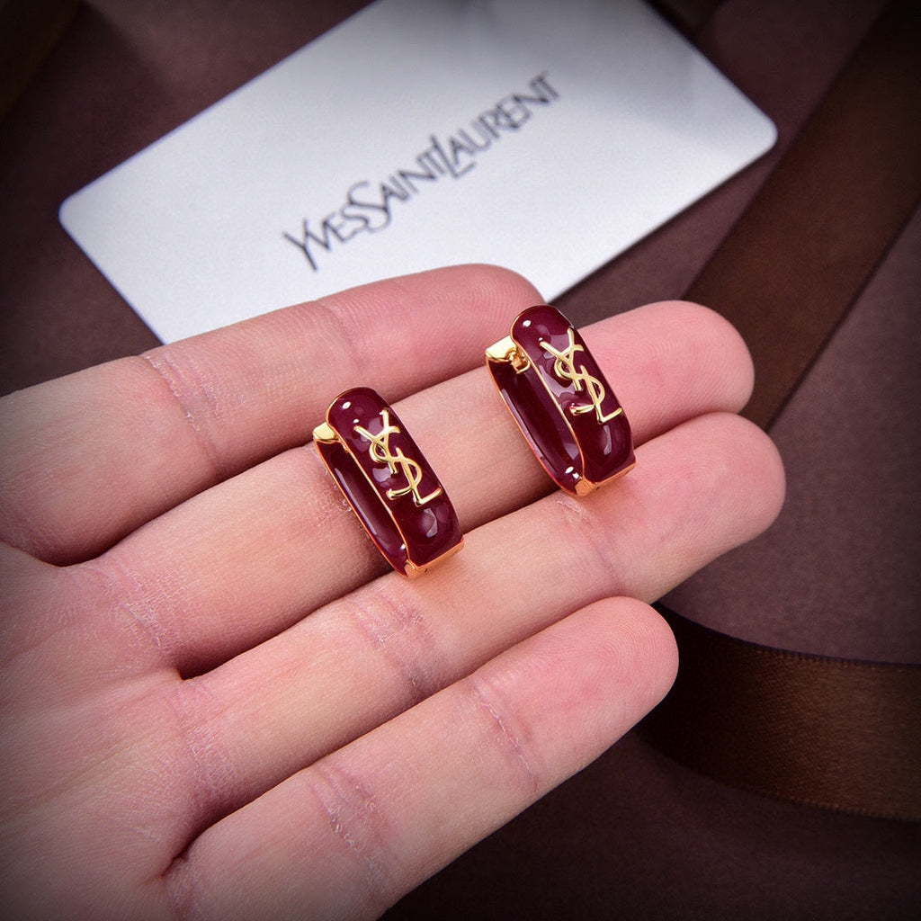 Red 18K Gold Earrings