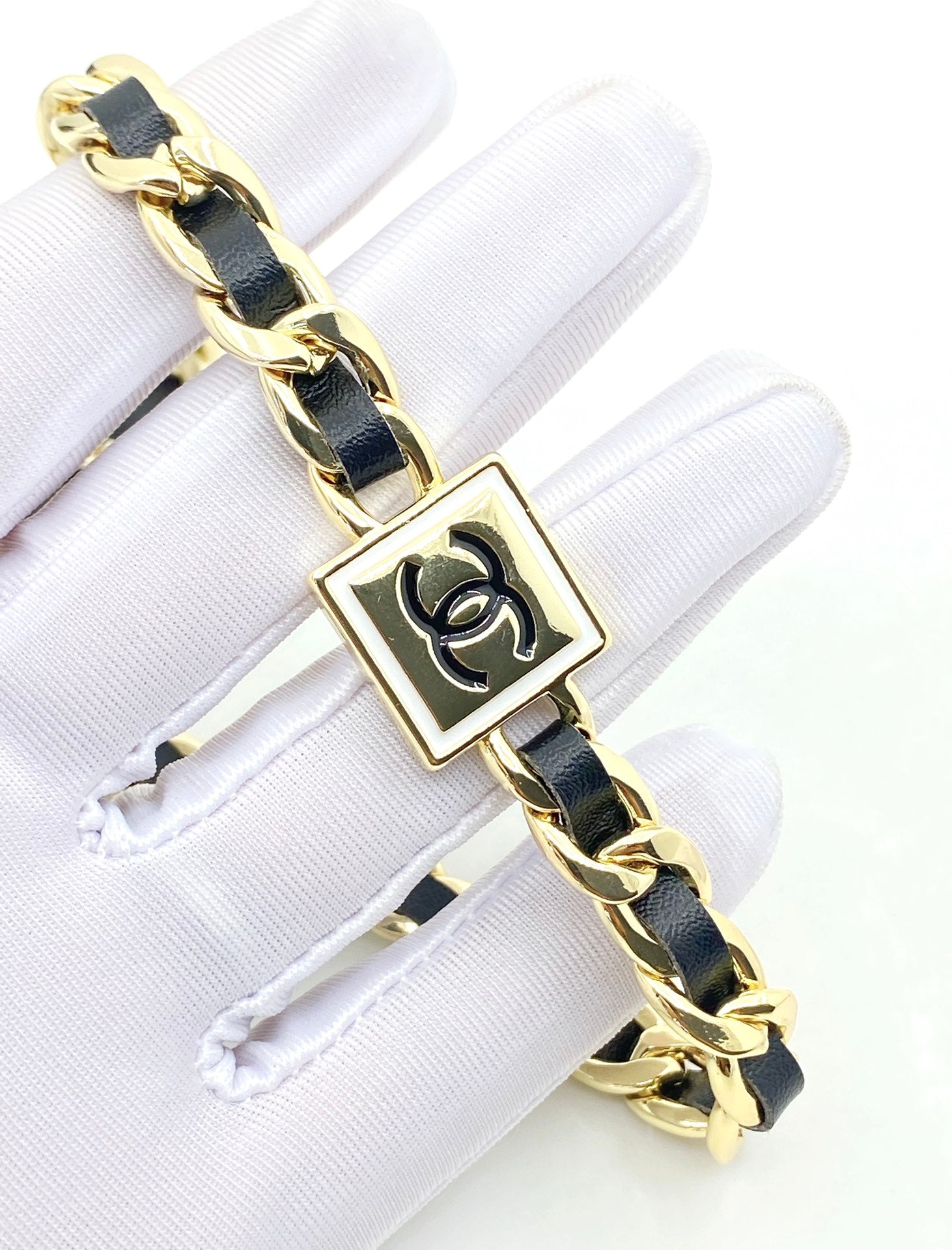 Chanel Leather 18K Gold Necklace