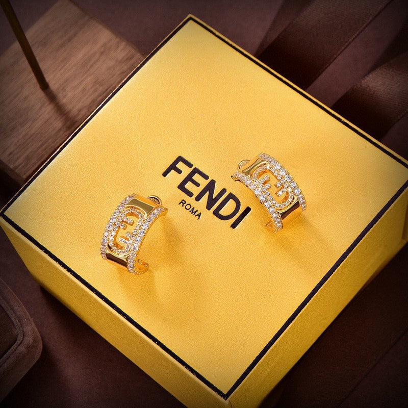 Fendi OLock 18K Gold Earrings