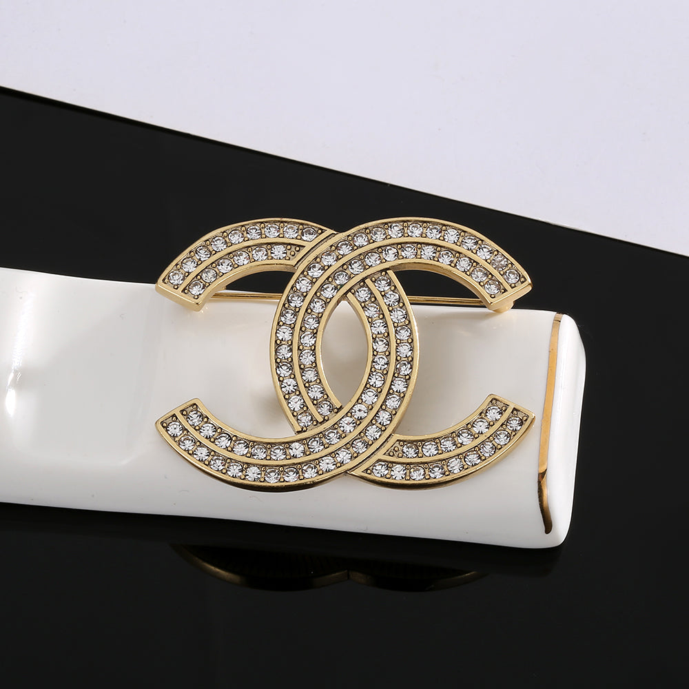 Chanel Diamond 18K Gold Brooch