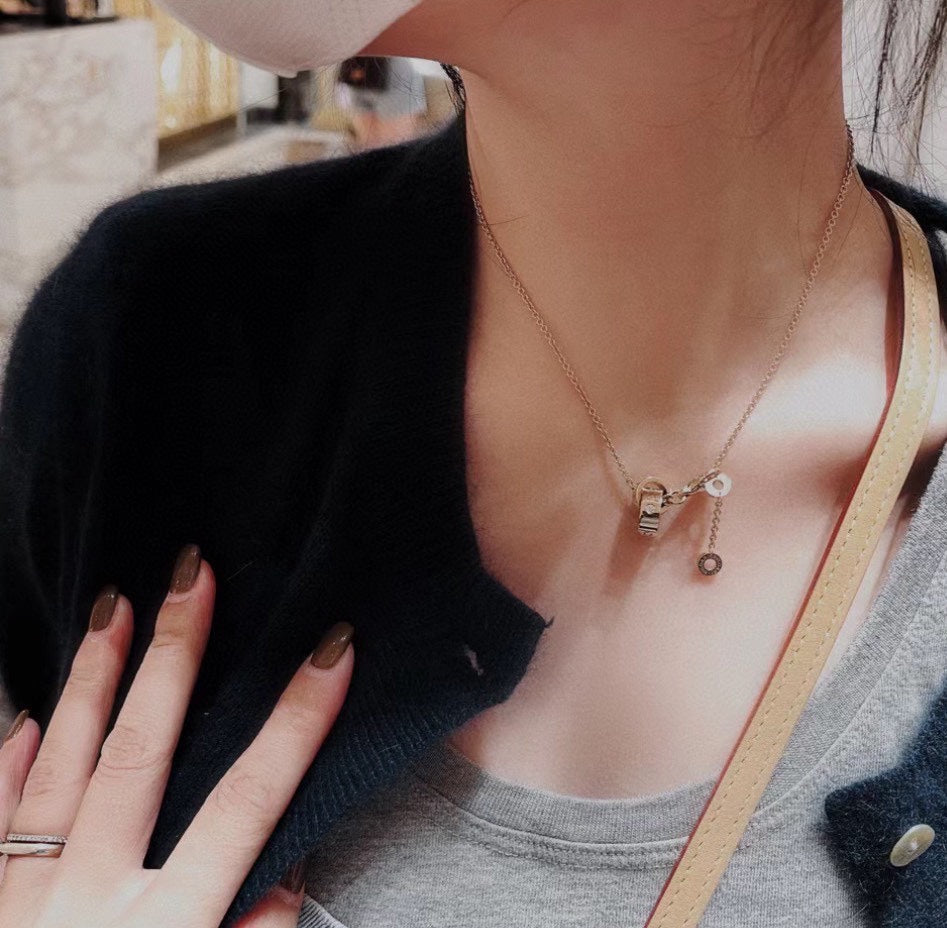 Bvlgari Two Rings 18K Gold Necklace