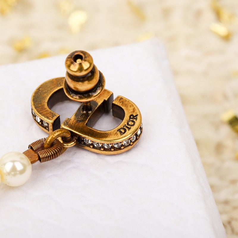 Dior Long Pearls 18K Gold Earrings