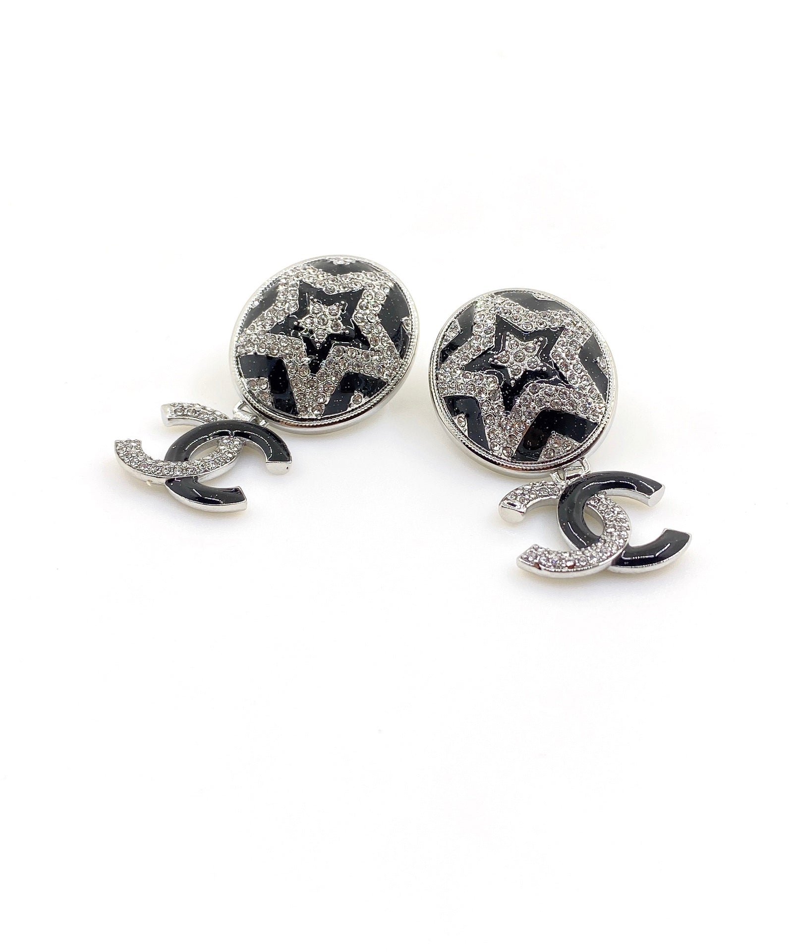 Chanel Diamond 18K Gold Earrings