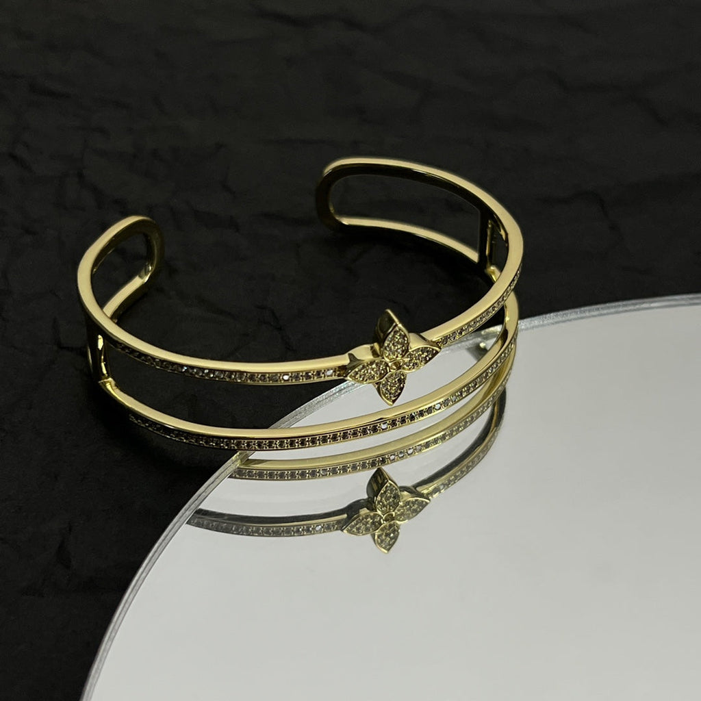Louis Vuitton Idylle Blossom Two-Row 18K Gold Bracelet