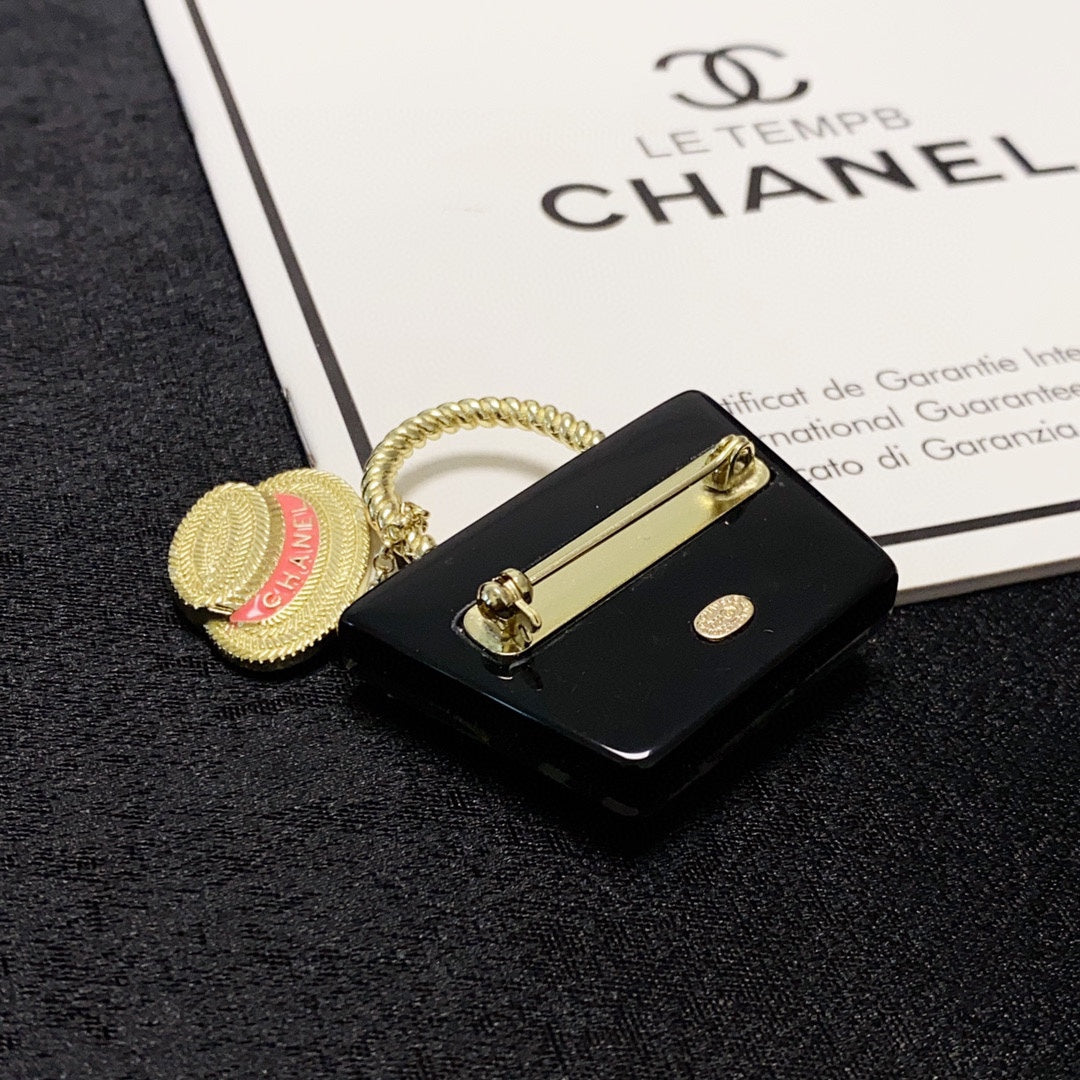 Chanel Bag 18K Gold Brooch