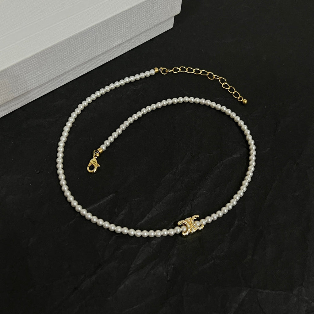 Celine Pearl 18K Gold Necklace