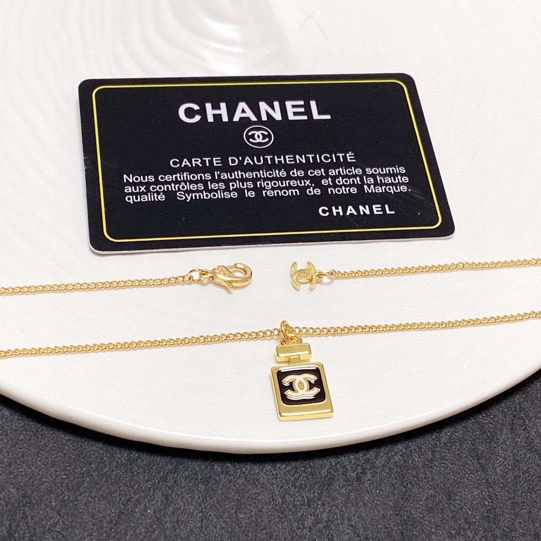 Chanel Perfume Bottle 18K Gold Necklace