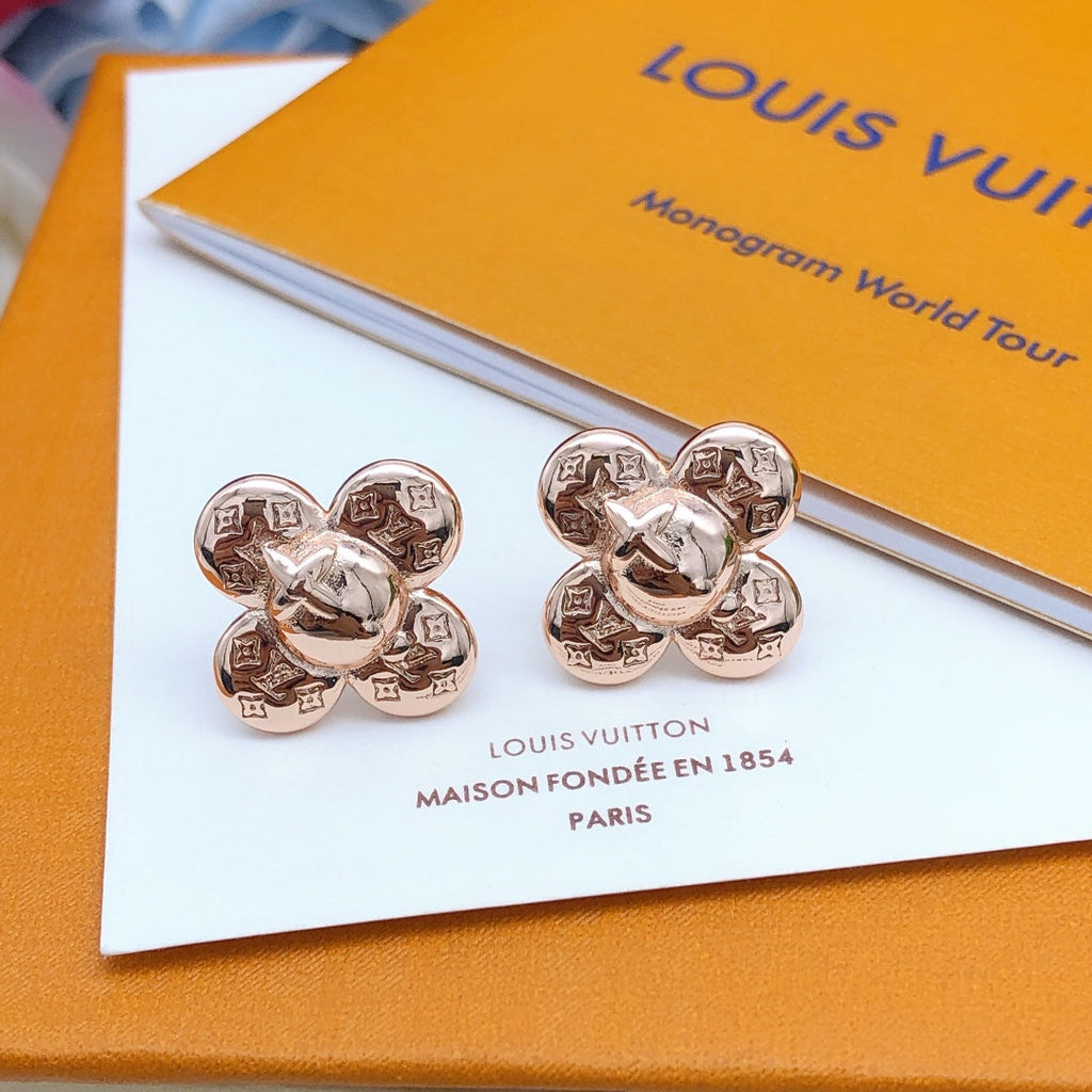 Louis Vuitton Vivienne 18K Gold Earrings