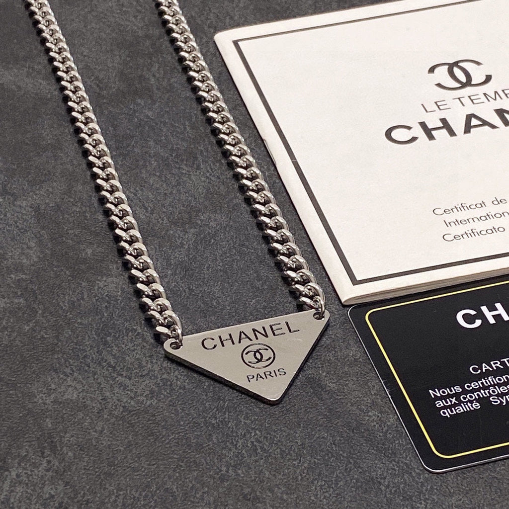 Chanel Triangle 18K Gold Necklace