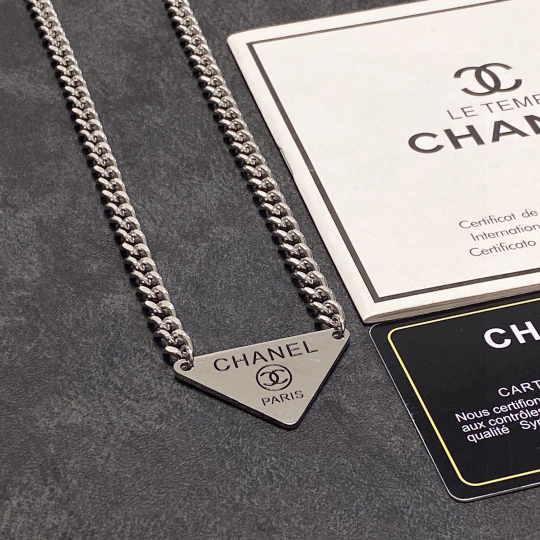 Chanel Triangle 18K Gold Necklace