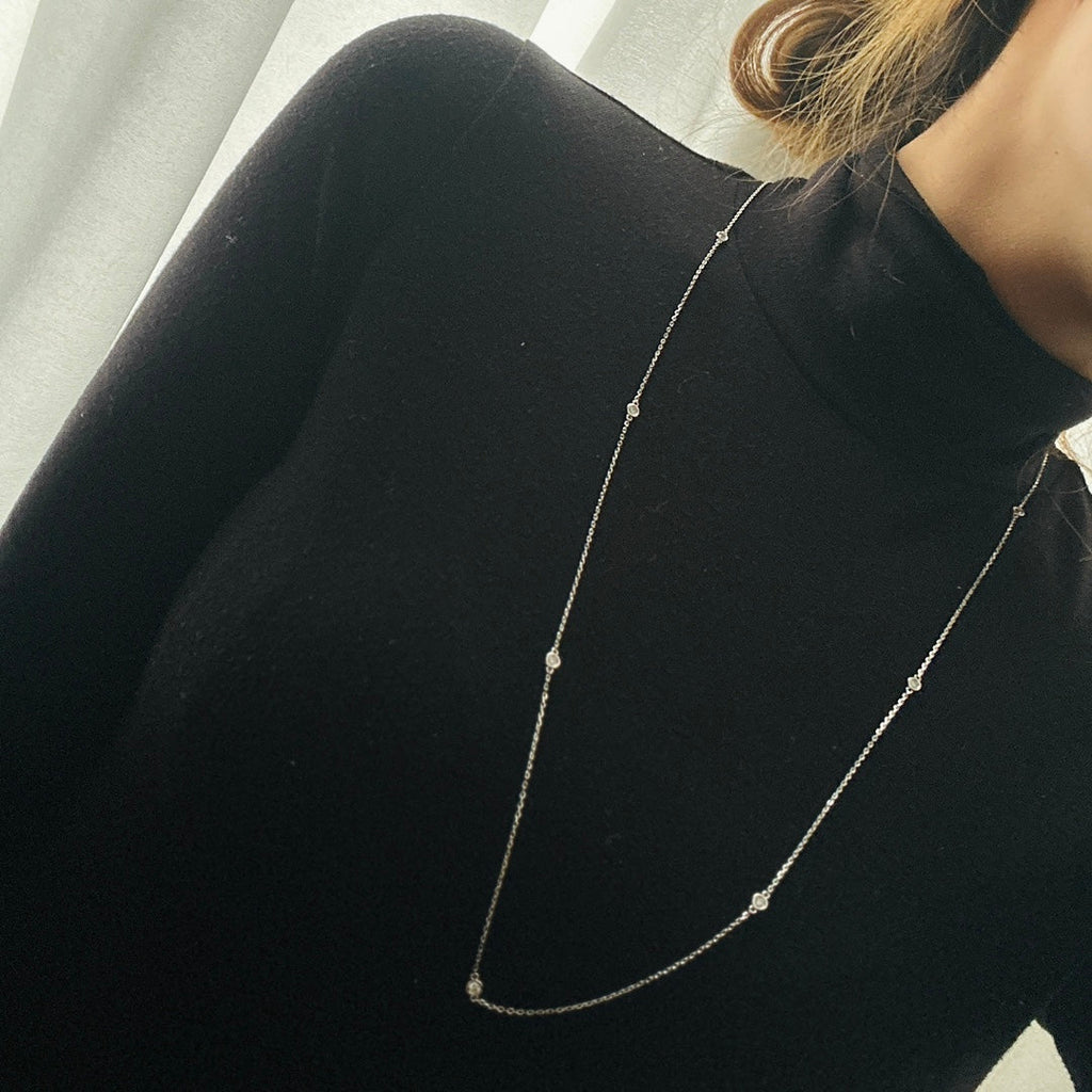 Tiffany Elsa Peretti Diamonds By The Yard 18K Gold Necklace