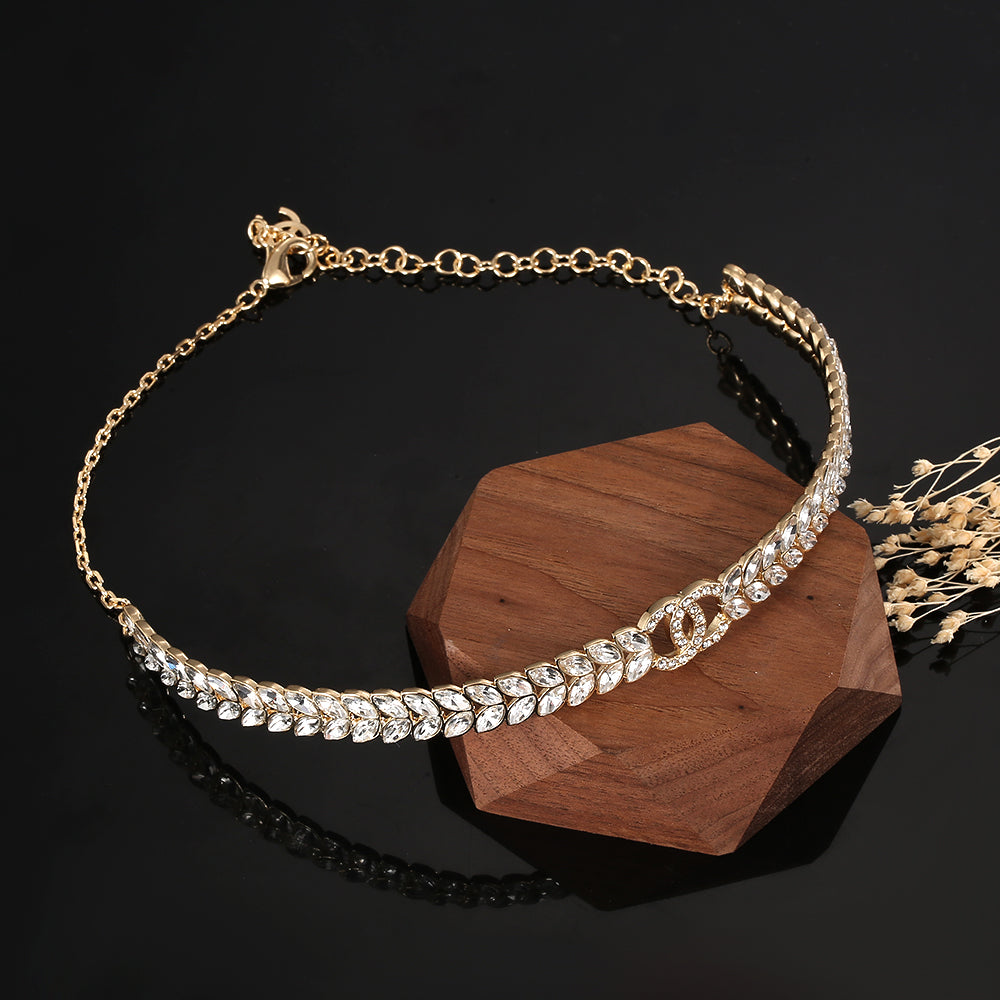 Chanel Diamonds Choker 18K Gold Necklace