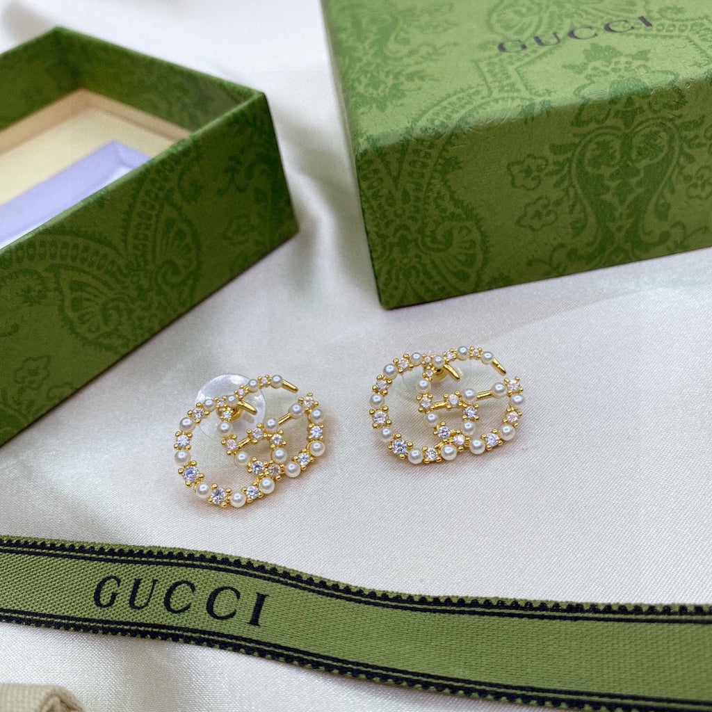Gucci Double Pearls 18K Gold Earrings