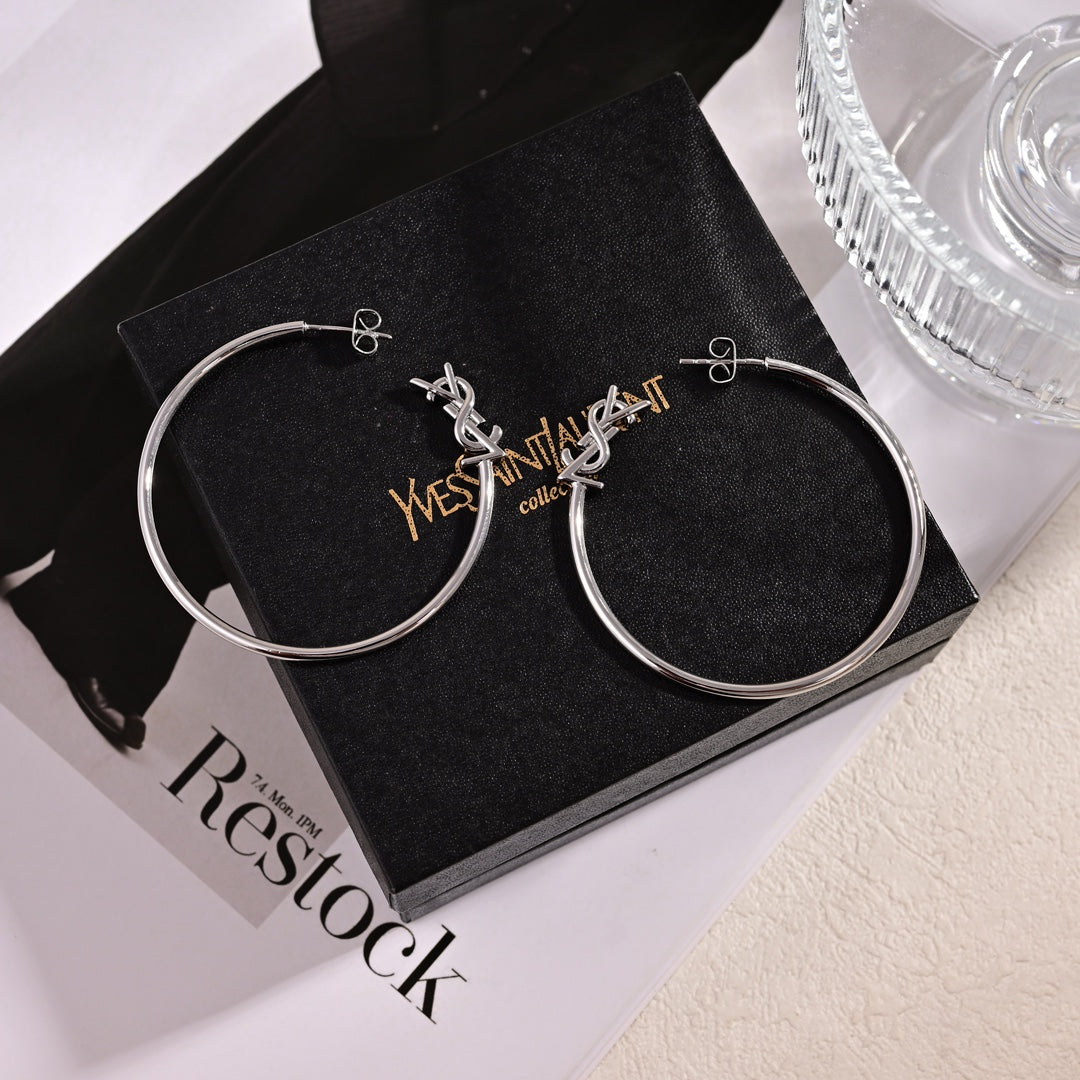 YSL Circle Gold 18K Gold Earrings