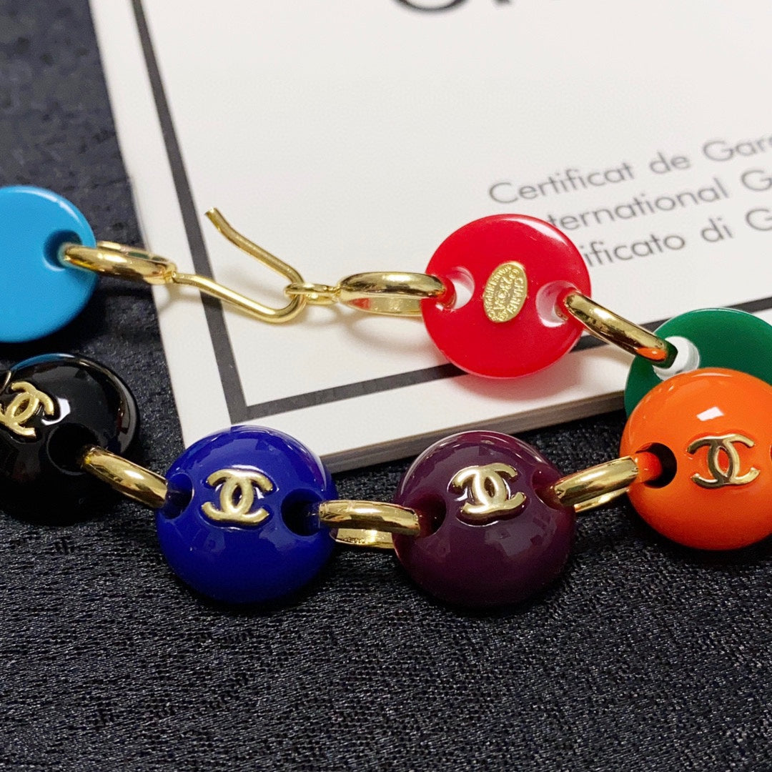 Chanel Color Beads 18K Gold Necklace