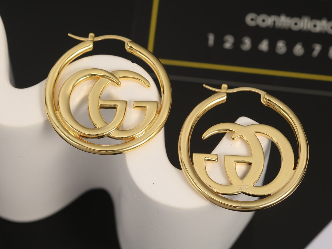 Gucci Double 18K Gold Earrings