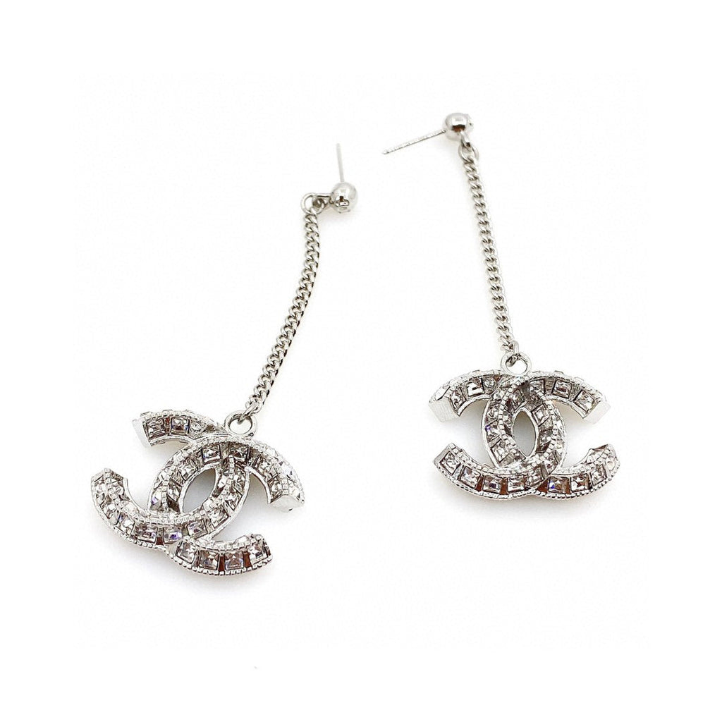 Chanel Long Crystals 18K Gold Earrings