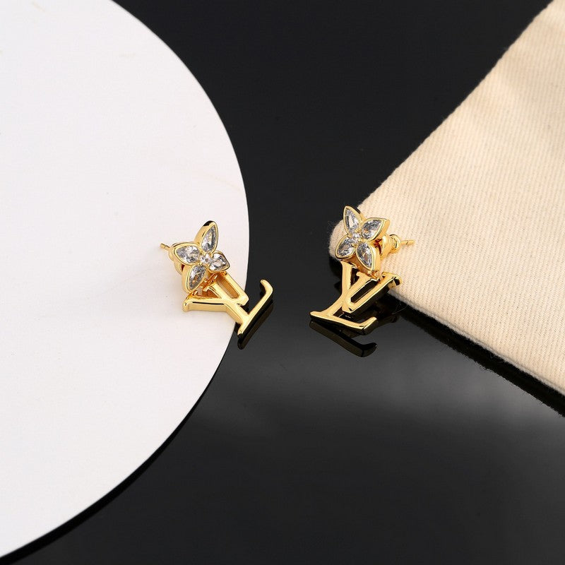 Louis Vuitton Iconic Crystal 18K Gold Earrings