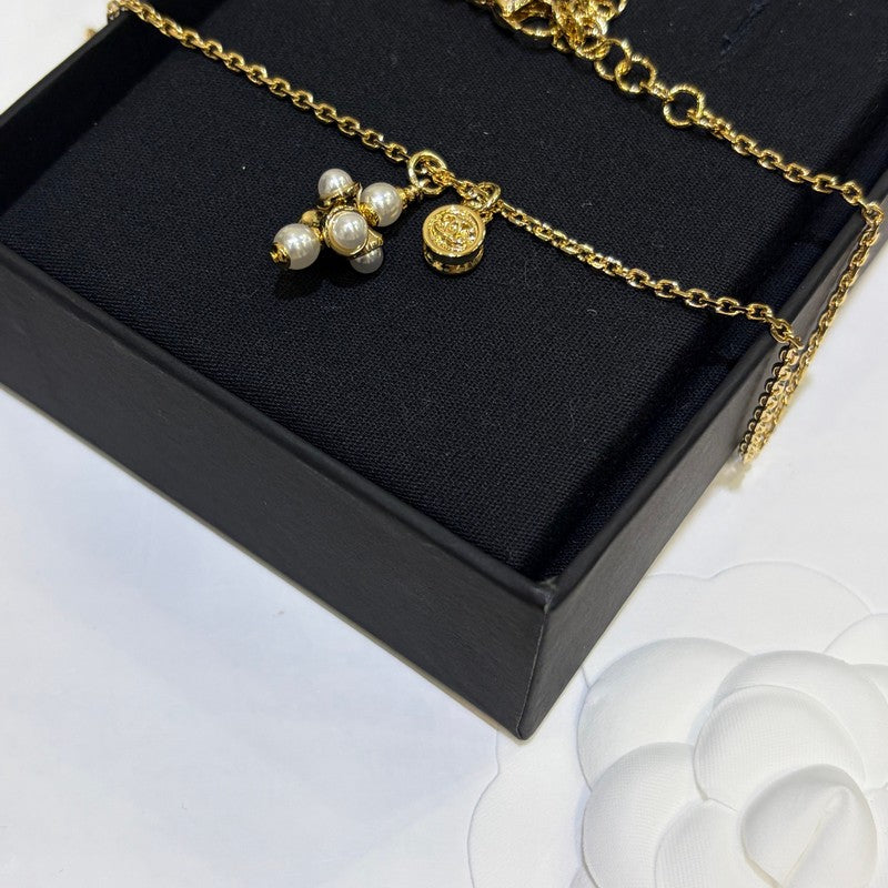 Chanel 26P Grape Pearl Gold 18K Gold Necklace