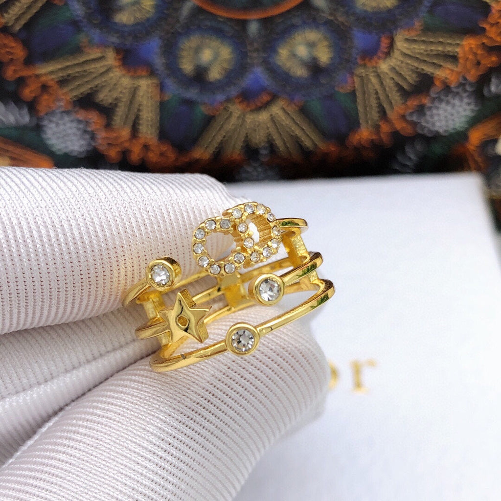 Dior Star Diamonds 18K Gold Ring