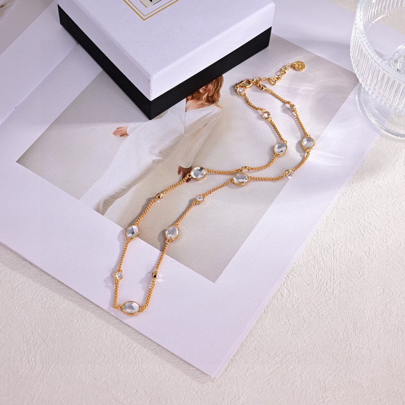 Miu Metal Crystals 18K Gold Bracelet
