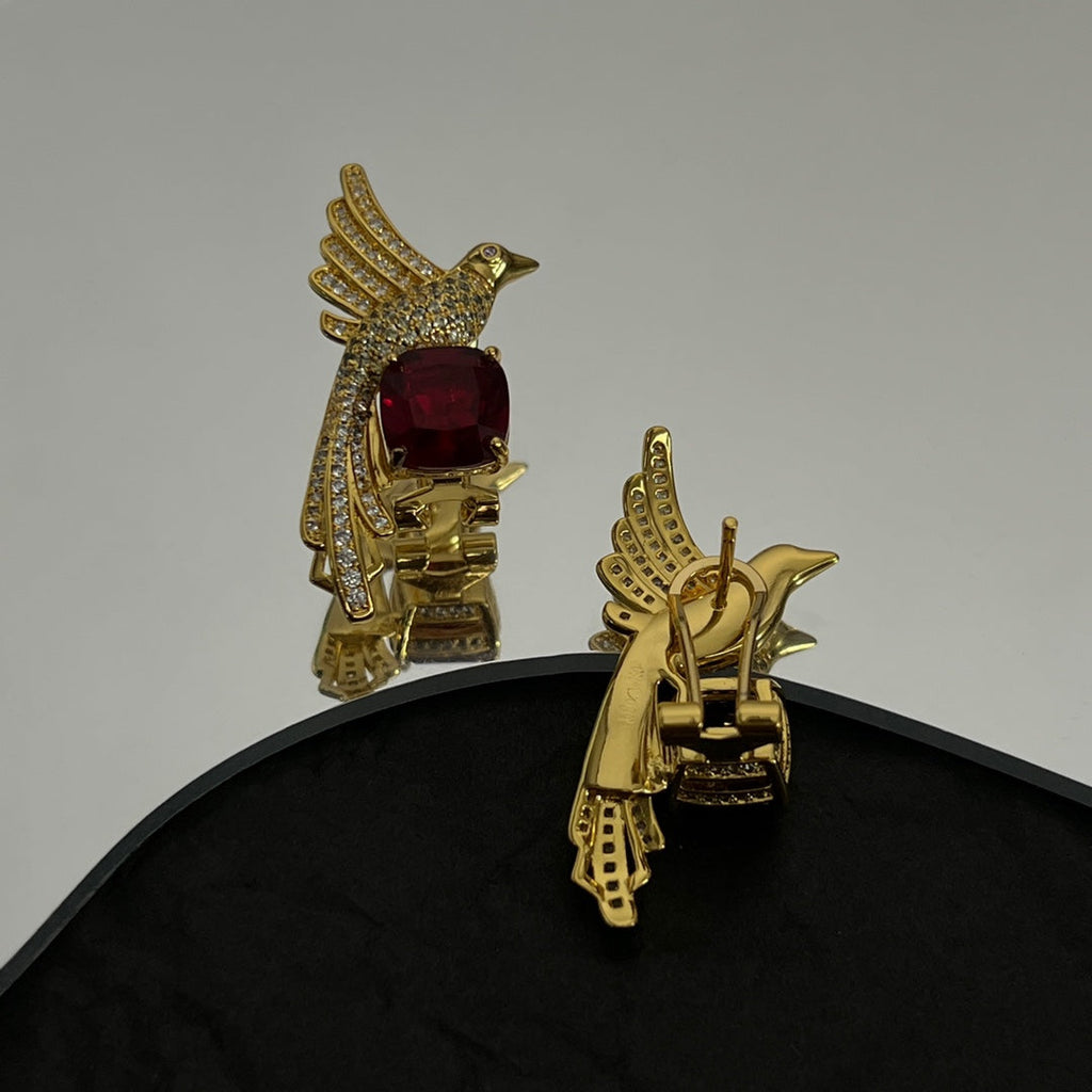 Tiffany Bird Diamonds 18K Gold Earrings