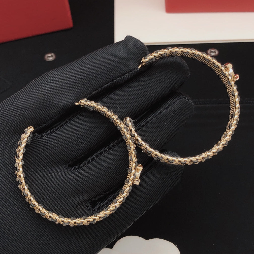 Chanel Strass 18K Gold Earrings