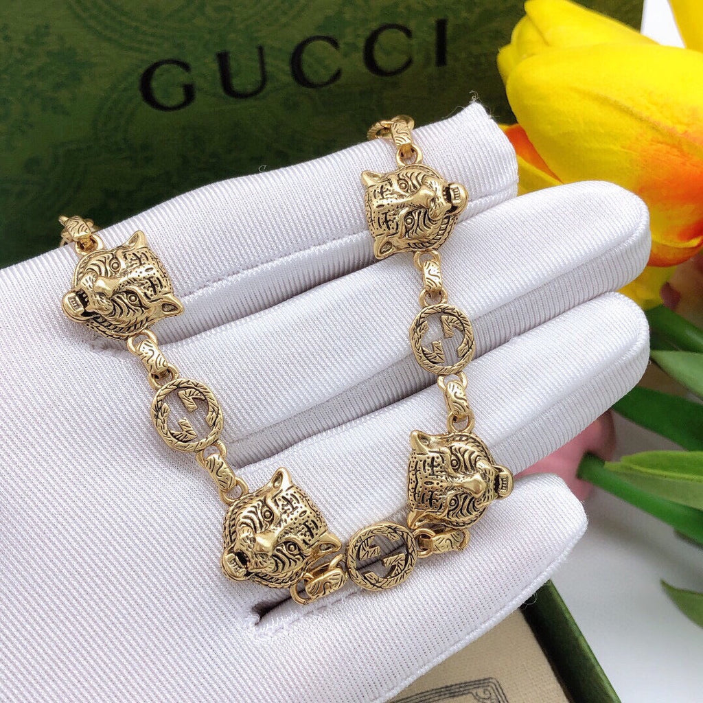 Gucci Double Tiger 18K Gold Bracelet