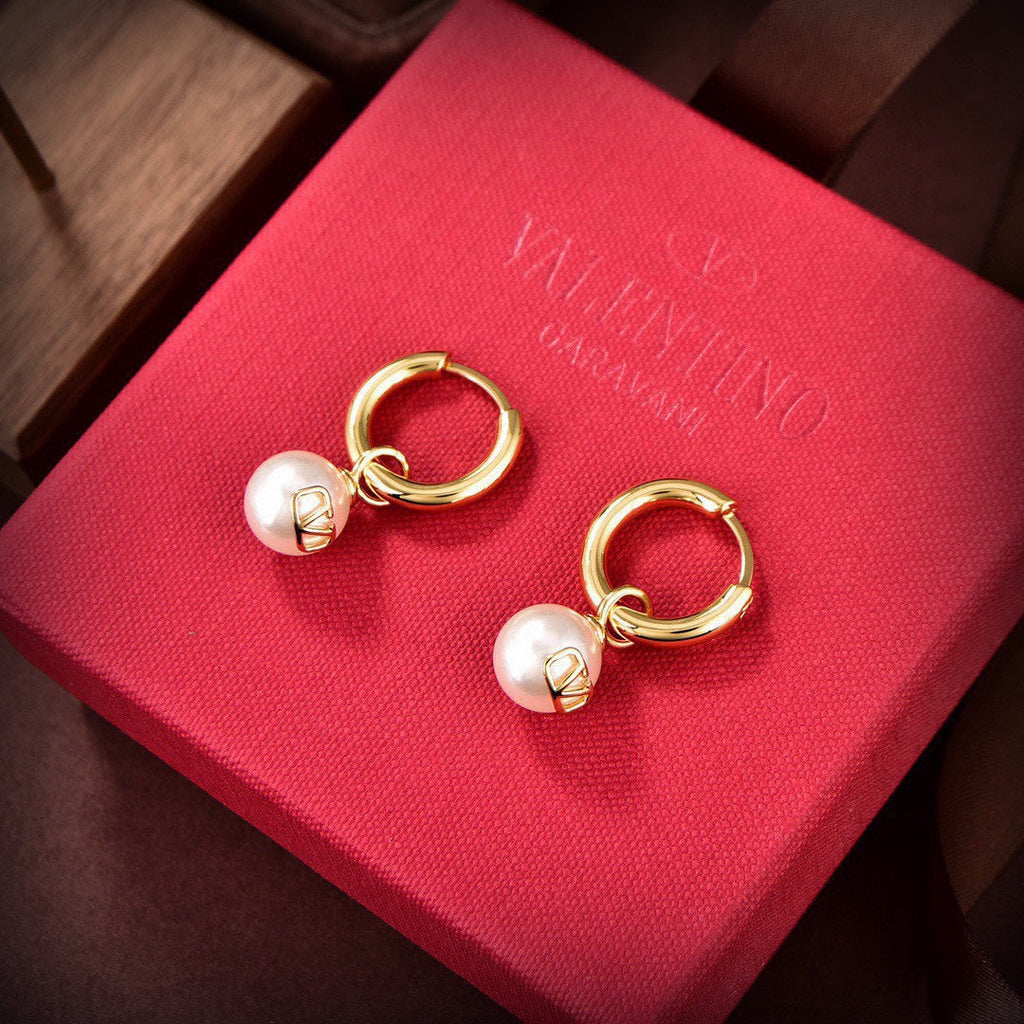 Valentino Pearl 18K Gold Earrings