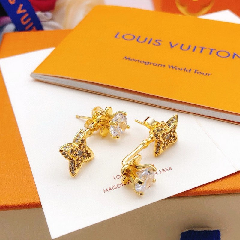 Louis Vuitton Blossom Monogram 18K Gold Earrings
