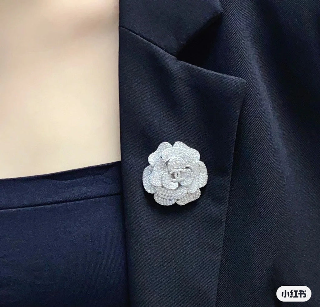 Chanel Camellia Diamonds 18K Gold Brooch