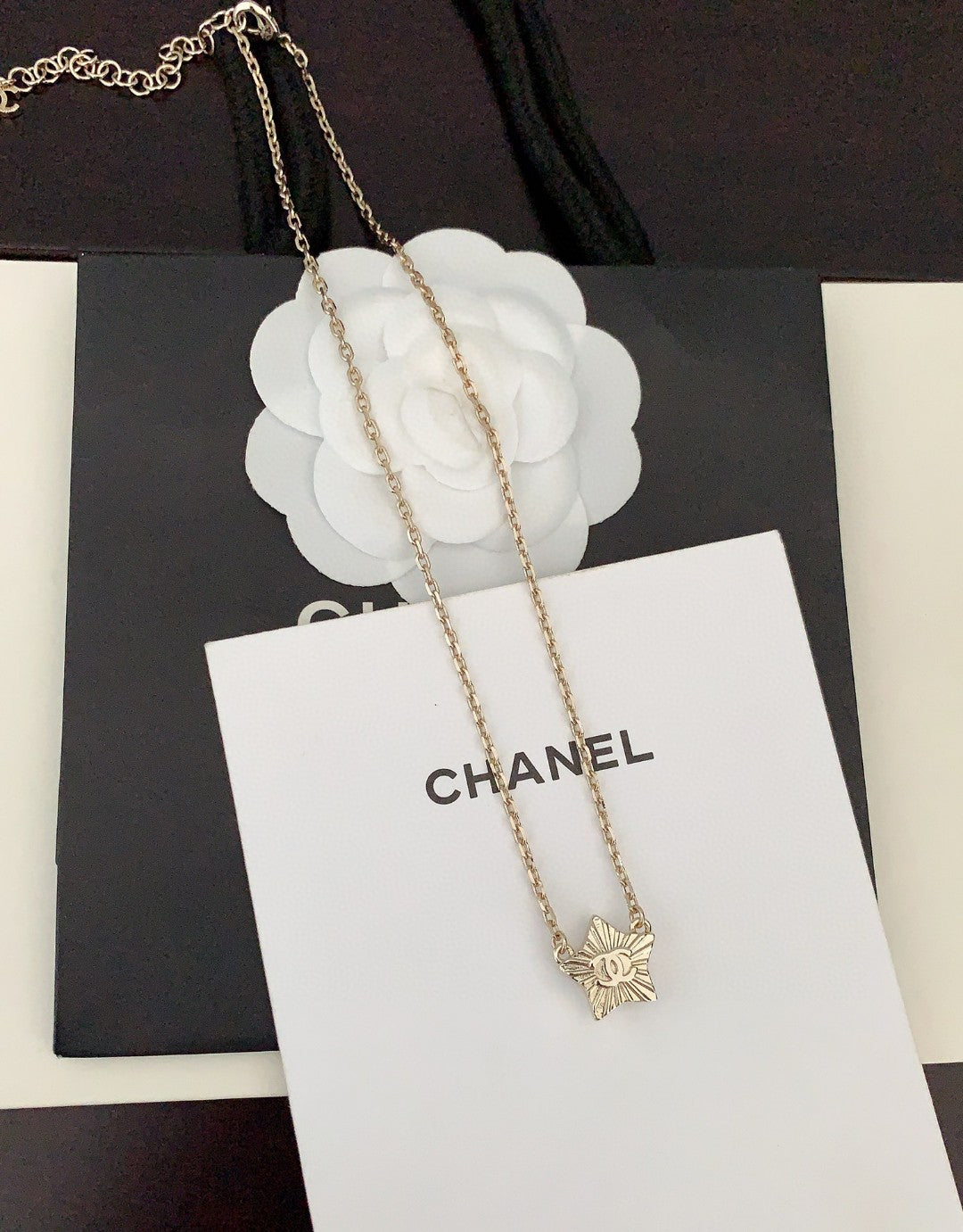 Chanel Star Pearl 18K Gold Necklace