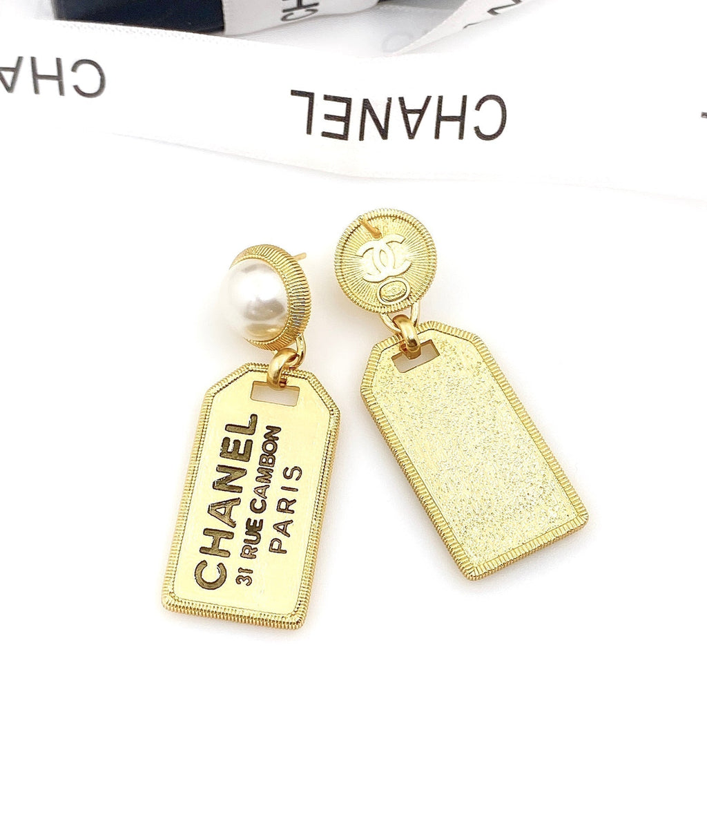 Chanel Paris Pearl 18K Gold Earrings