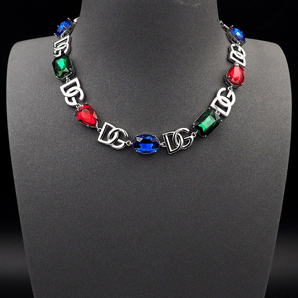DG Crystals Choker 18K Gold Necklace