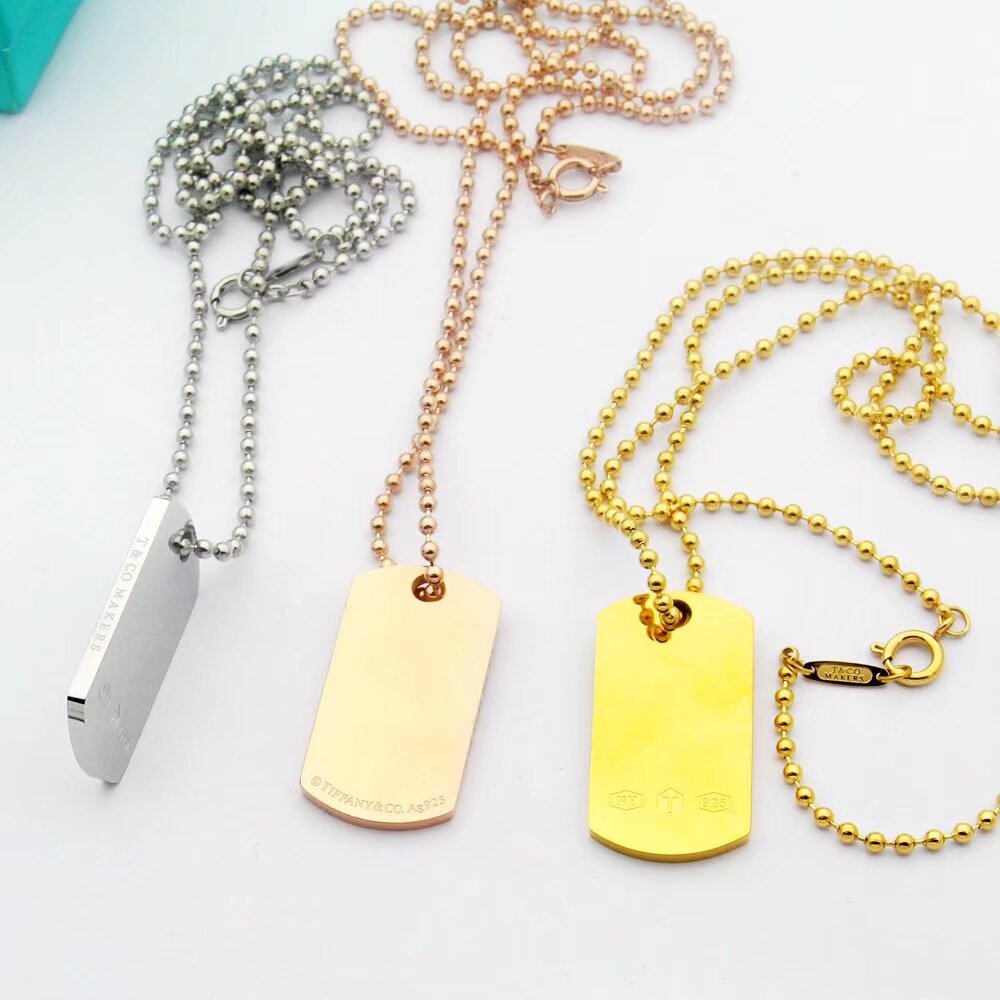 Tiffany 1837 Makers I.D. Tag Pendant 18K Gold Necklace