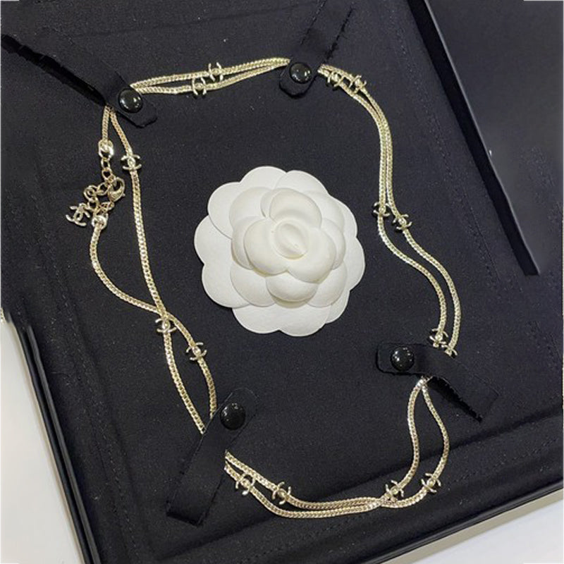 Chanel 24B Flowers Long 18K Gold Necklace