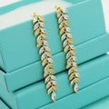 Tiffany Victoria Diamond Vine Drop 18K Gold Earrings