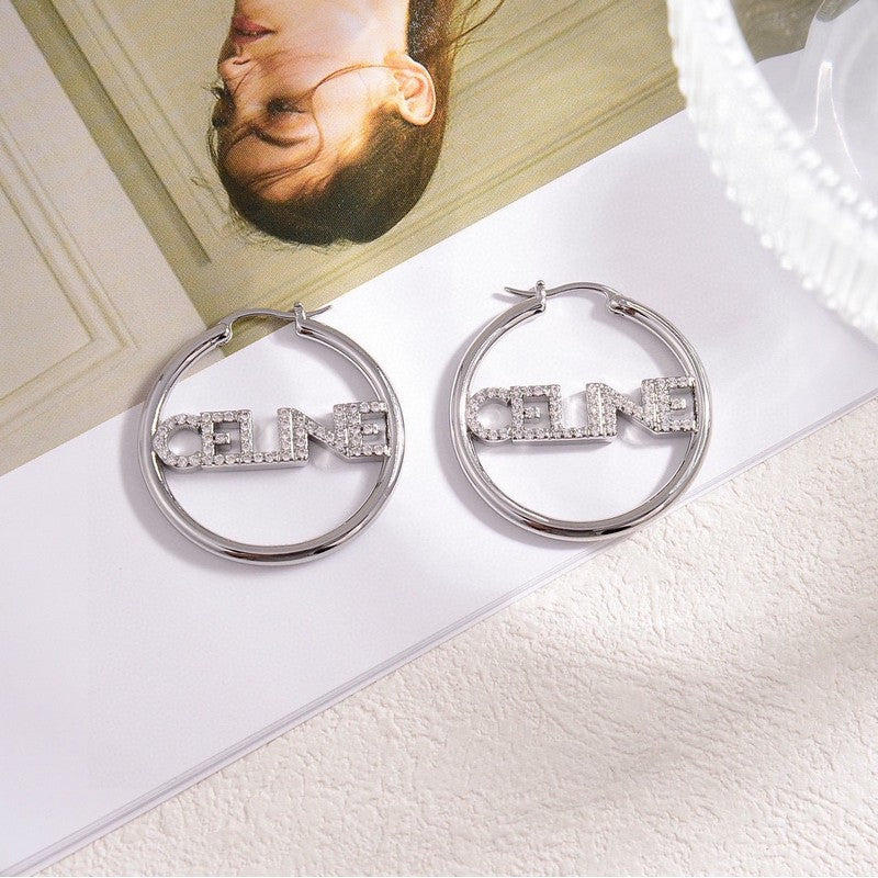 Celine Celine Diamond 18K Gold Earrings