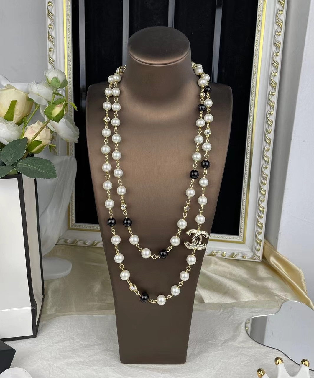 Chanel 23S Long Pearls 18K Gold Necklace