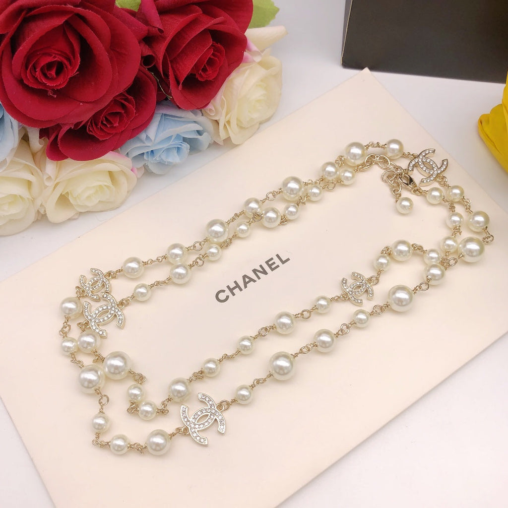 Chanel Long Pearls 18K Gold Necklace