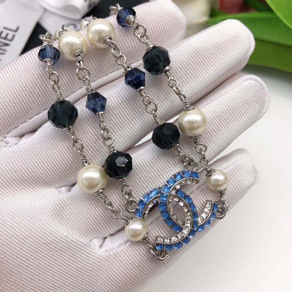 Chanel Blue Resin 18K Gold Necklace