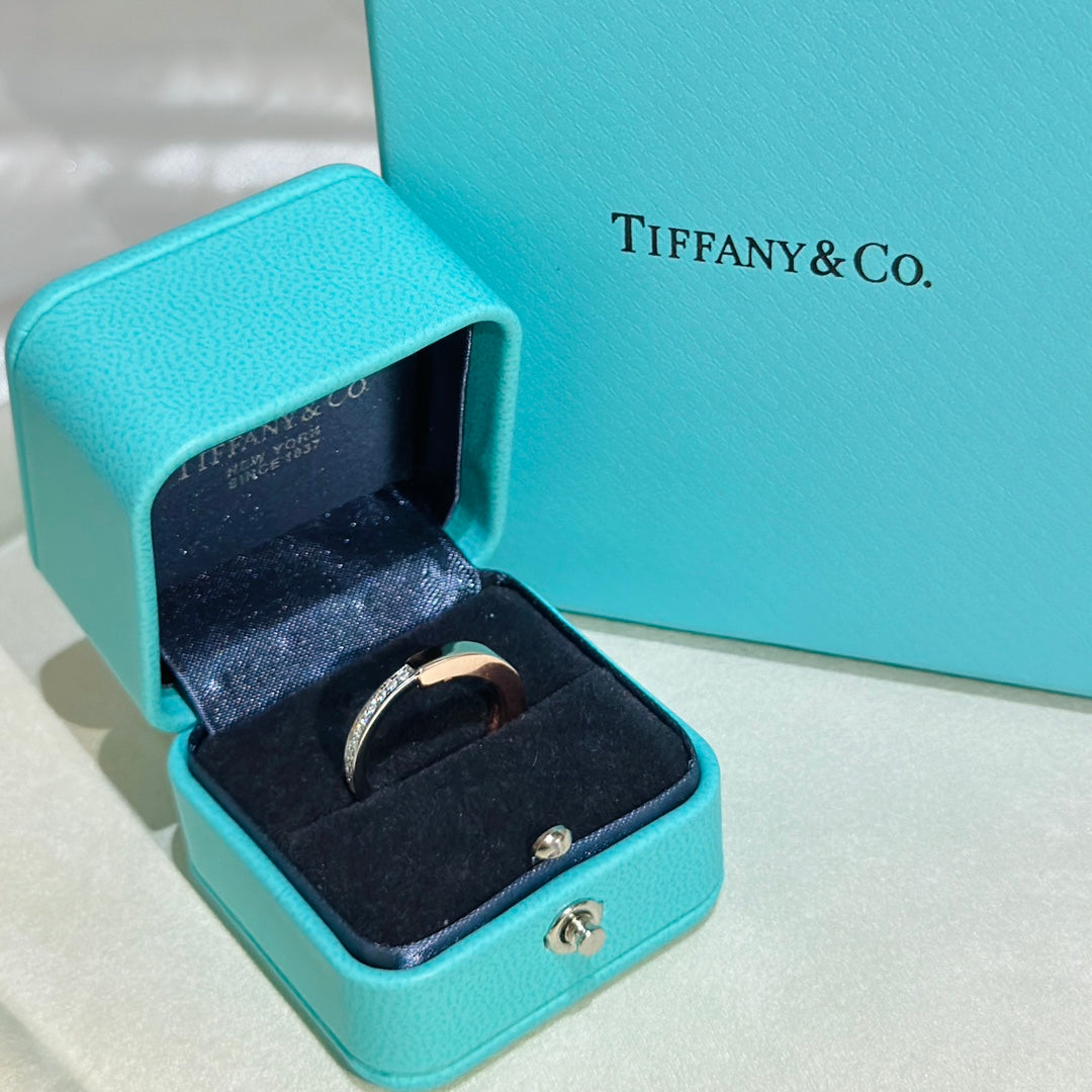 Tiffany Lock Diamond 18K Rose Gold Ring