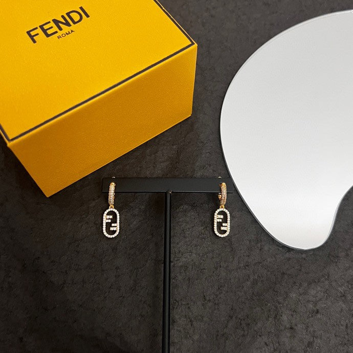 Fendi OLock 18K Gold Earrings