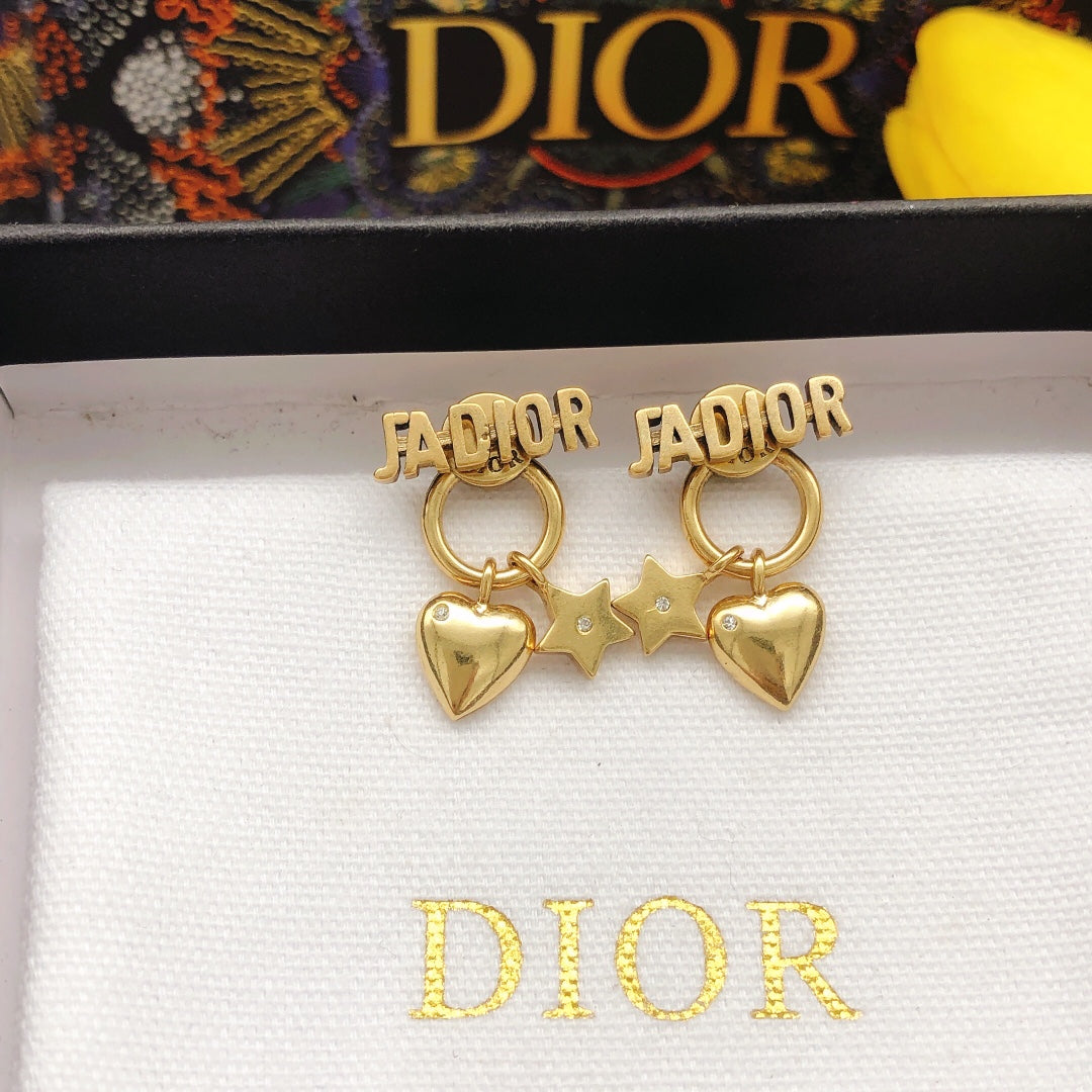 Dior J'Adior Star 18K Gold Earrings